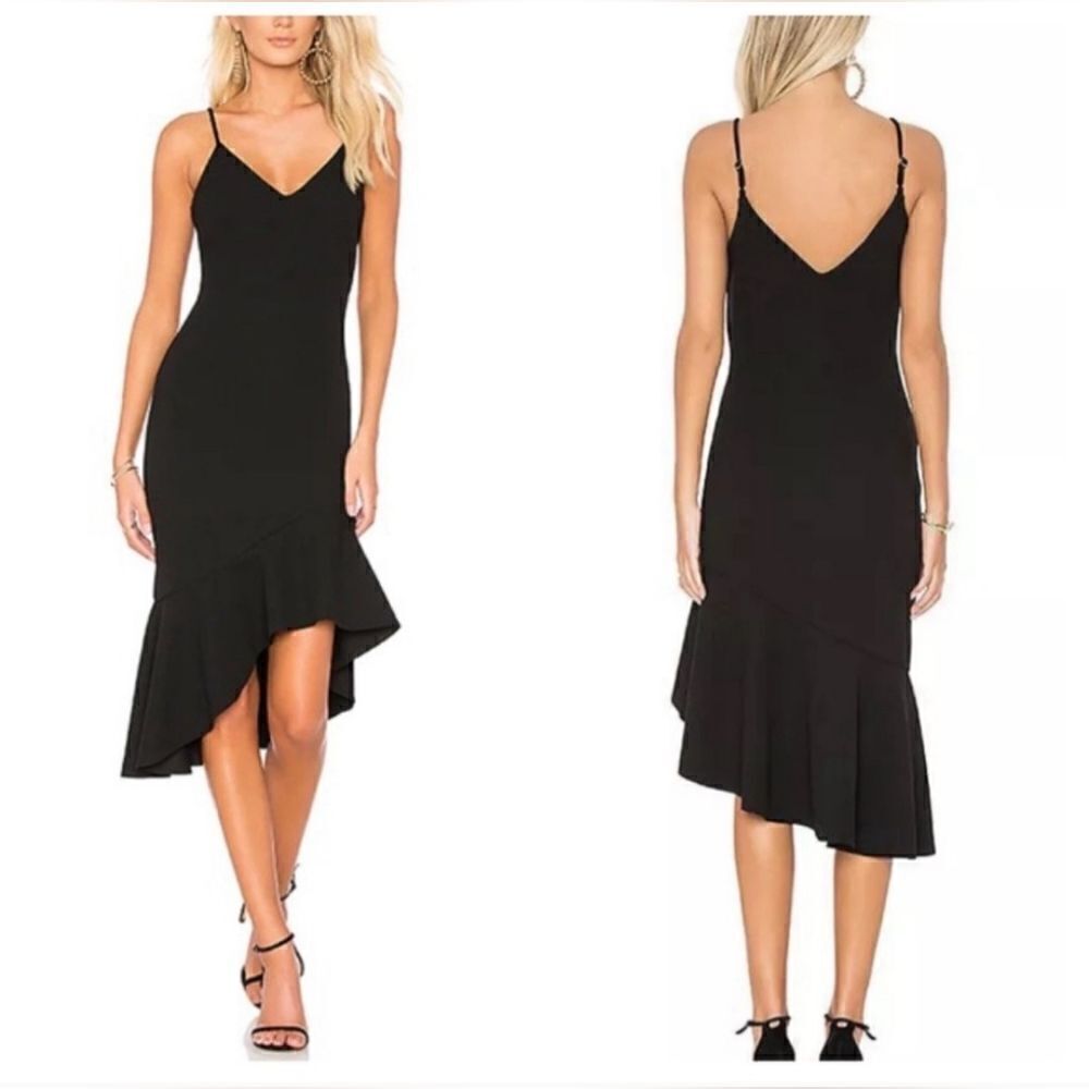 Elliatt x Revolve Artemis Asymmetrial Hem Black Dress size S